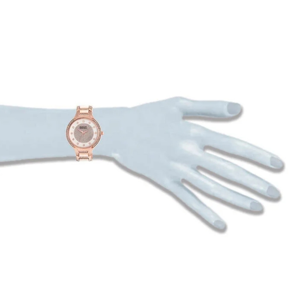 Badgley Mischka Women's Rose Gold Crystal Watch - Picture 4 of 4